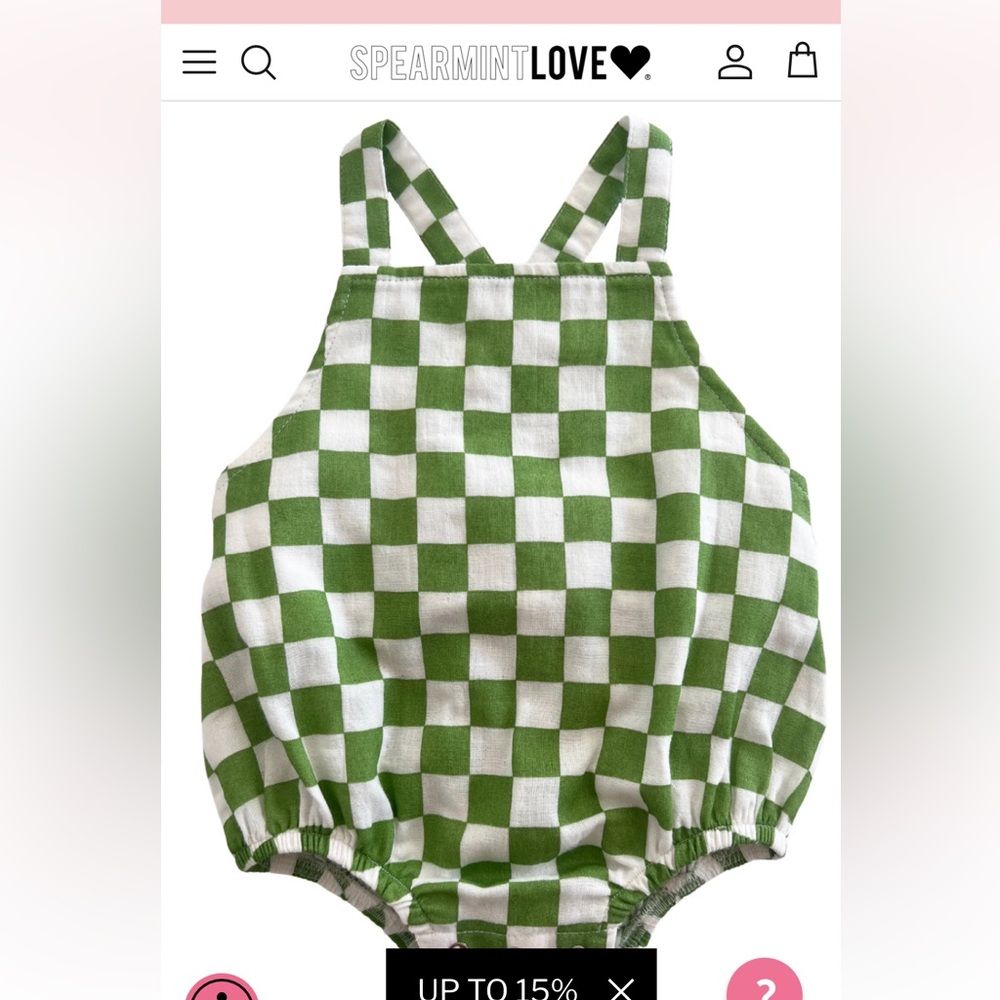 Lime Checkerboard / Organic August Sunsuit